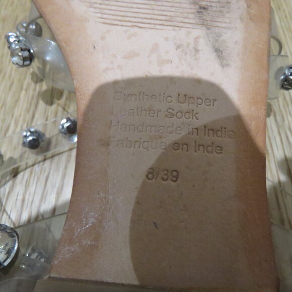 JEFFREY CAMPBELL Amaryl Clear Crystal Studded Flat Sandals Shoes - Size US 8 - Picture 13 of 13